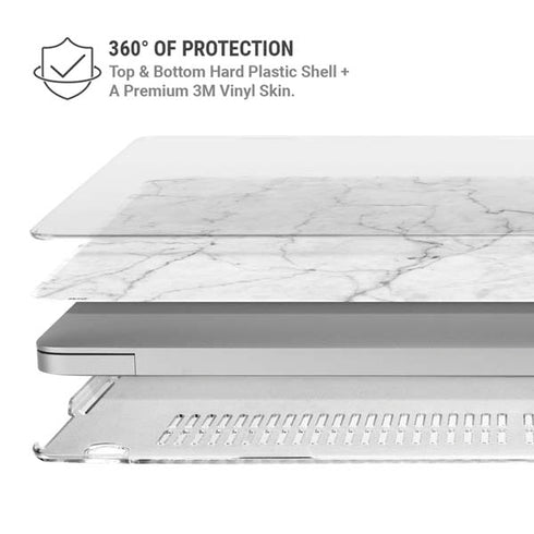 White Marble MacBook Pro 13in M1 (2021) Case plus Skin